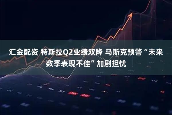 汇金配资 特斯拉Q2业绩双降 马斯克预警“未来数季表现不佳”加剧担忧