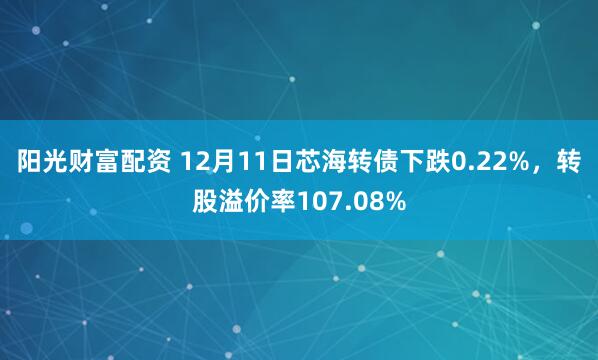 阳光财富配资 12月11日芯海转债下跌0.22%，转股溢价率107.08%